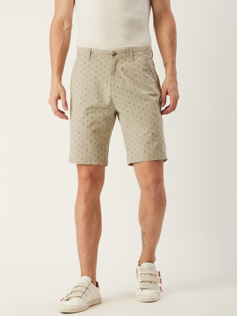 

Sweet Dreams Men Beige & Black Printed Regular Fit Chino Shorts