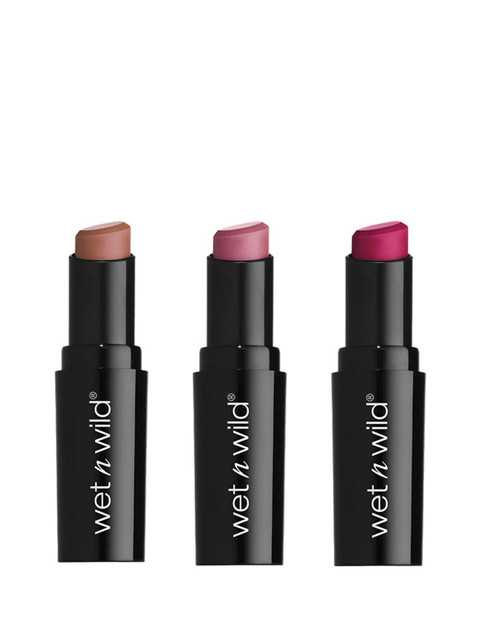 

Wet n Wild Sustainable Women Set of 3 MegaLast Work from Home Lipstick, Pink