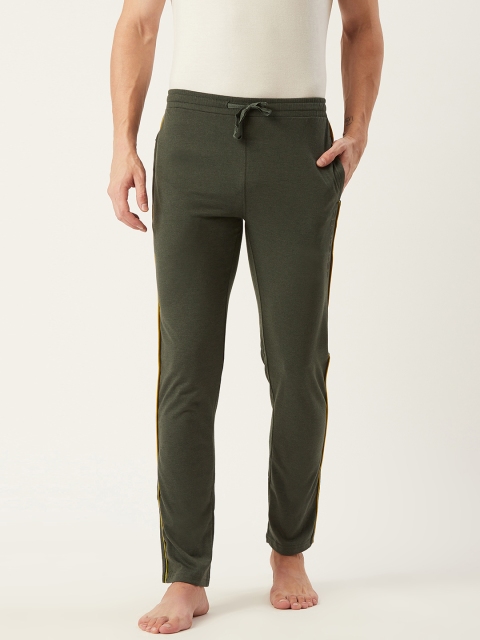 

Sweet Dreams Men Olive Green Solid Lounge Pants