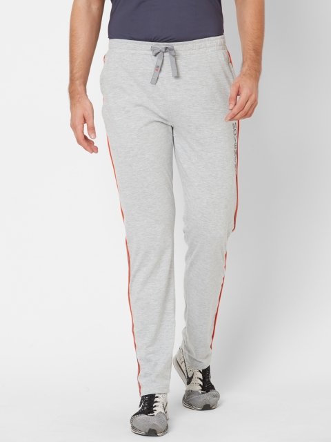

SWEET DREAMS Men Grey Melange Solid Track Pants with Side Stripes