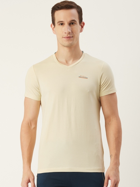 

Sweet Dreams Men Cream-Coloured Solid Lounge T-shirt