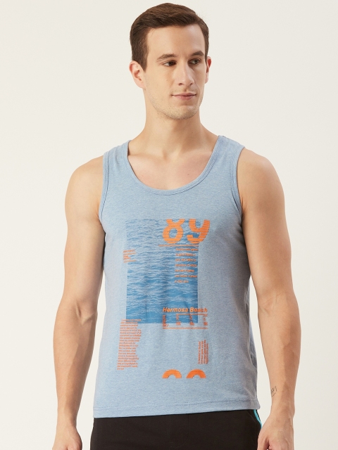 

Sweet Dreams Men Blue & Orange Printed Lounge T-shirt