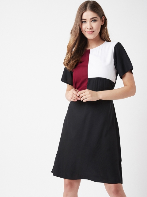 

The Dry State Women Black Colourblocked T-Shirt Dress