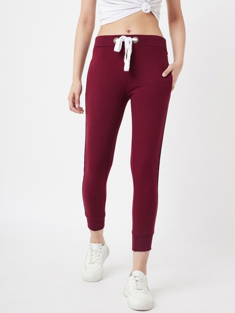 

The Dry State Women Maroon Solid Slim-Fit Joggers