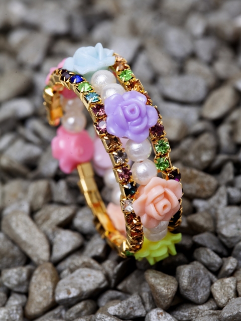 

Stoln Girls Multicoloured Stone-Studded Bangle, Multi