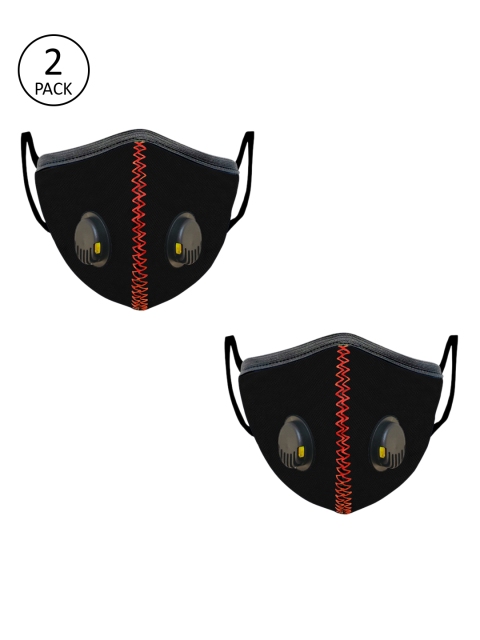 

Lioncrown Unisex Black 2 Pcs 3-Ply Alpha Herring N95 Reusable Outdoor Valved Face Masks