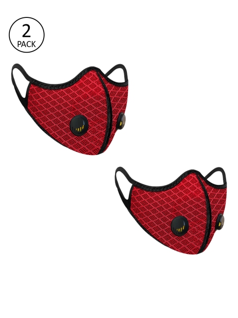 

Lioncrown Unisex Red Pack Of 2 3Ply Alpha Herring N95 Reusable Outdoor Face Mask