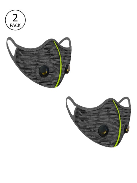 

Lioncrown Unisex 2 Pcs Grey 3-Ply Pro Herring N95 Valved Reusable Protective Outdoor Masks