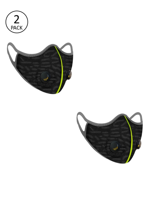 

Lioncrown Pack of 2 Black 3 Ply Alpha Herring N95 Reusable Outdoor Face Masks