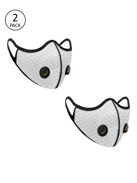 

Lioncrown Unisex White Pack Of 2 3Ply Alpha Herring N95 Reusable Outdoor Face Mask