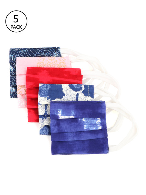 

Carlton London Unisex 5 Pcs 2-Ply Anti-Dust Reusable Cloth Masks, Red