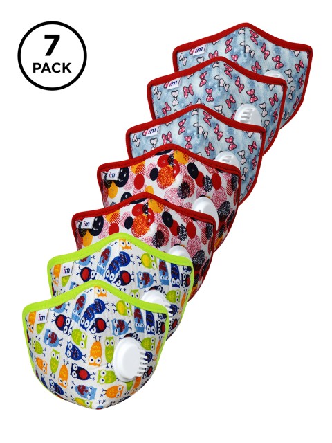 

Impulse Kids Multicoloured Pack of 7 Reusable 5 Layer Protective Outdoor Masks, Multi