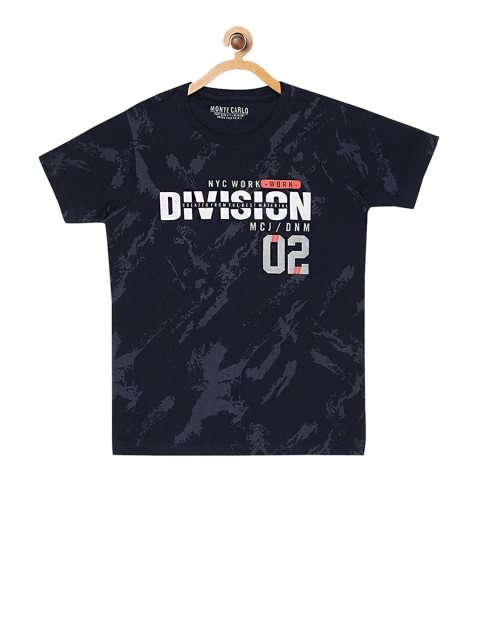 

Monte Carlo Boys Navy Blue Printed Round Neck T-shirt