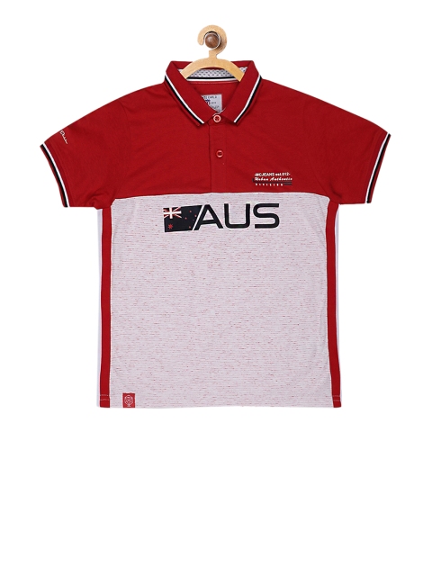 

Monte Carlo Boys Red & Grey Colourblocked Polo Collar T-shirt