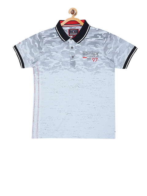 

Monte Carlo Boys Blue Printed Polo Collar T-shirt
