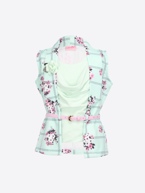 

CUTECUMBER Girls Green Printed Top
