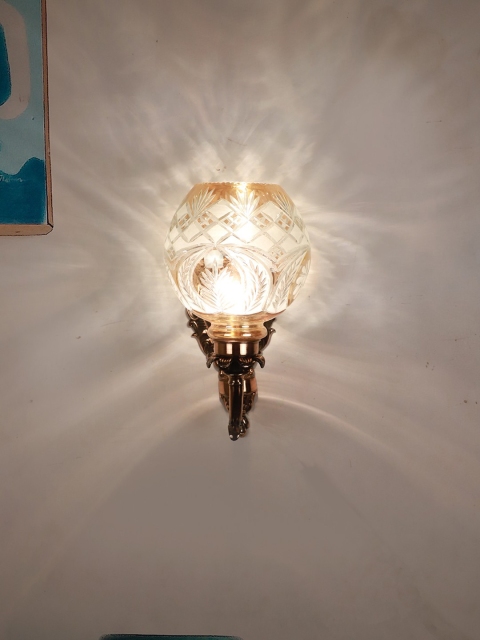 

Fos Lighting Off-White & Copper-Toned Wall Lamp with Shade