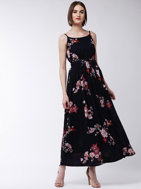 

MAGRE Women Navy Blue Printed Maxi Dress