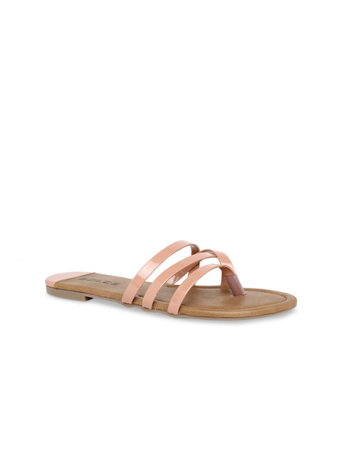 

SOLES Women Pink Solid Open Toe Flats