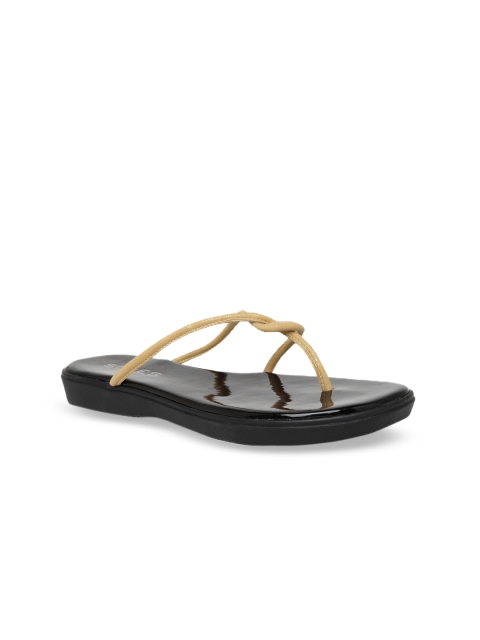 

SOLES Women Yellow Solid Open Toe Flats