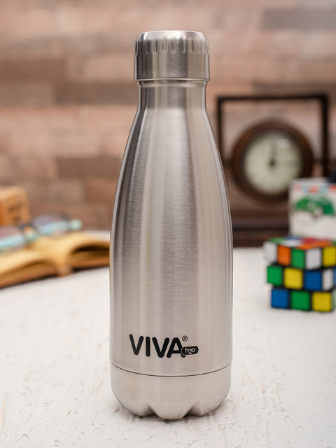 

VIVA h2o Unisex Silver-Toned Double Wall Stainless Steel Vacuum Insulated Water Bottle