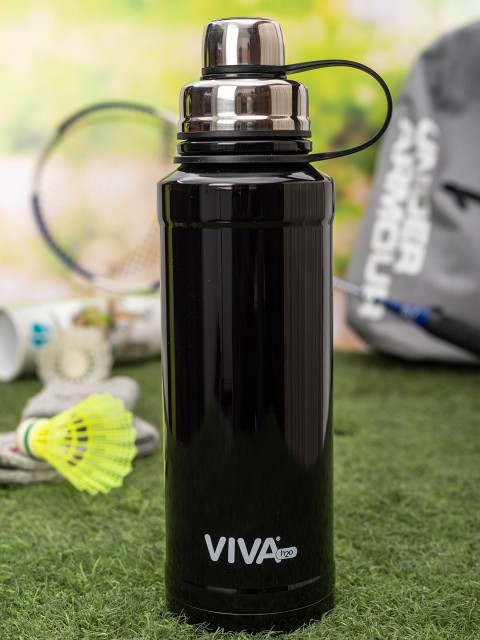 

VIVA h2o Unisex Black Solid Stainless Steel Vacuum Insulated Water Bottle 800ml