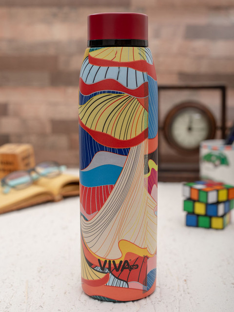 

VIVA h2o Unisex Red & Beige Printed Double Wall Stainless Steel Vacuum Insulated Water Bottle