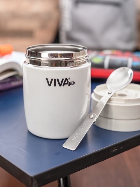 

VIVA h2o Unisex White Double Wall Stainless Steel Vacuum Insulated Container 380 ml
