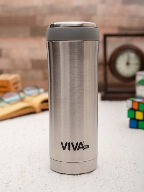 

VIVA h2o Unisex Silver-Toned Solid Double Wall Stainless Steel Vacuum Insulated Water Bottle