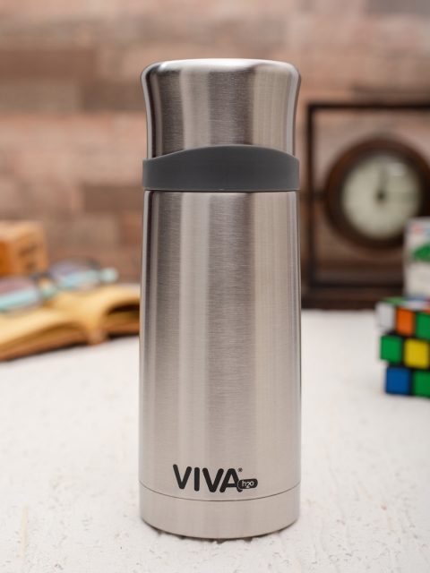 

VIVA h2o Unisex Silver-Toned Solid Double Wall Stainless Steel Vaccum Insulated Water Bottle