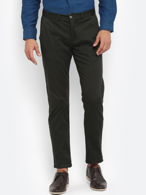 

Red Tape Men Olive Green Slim Fit Solid Regular Trousers