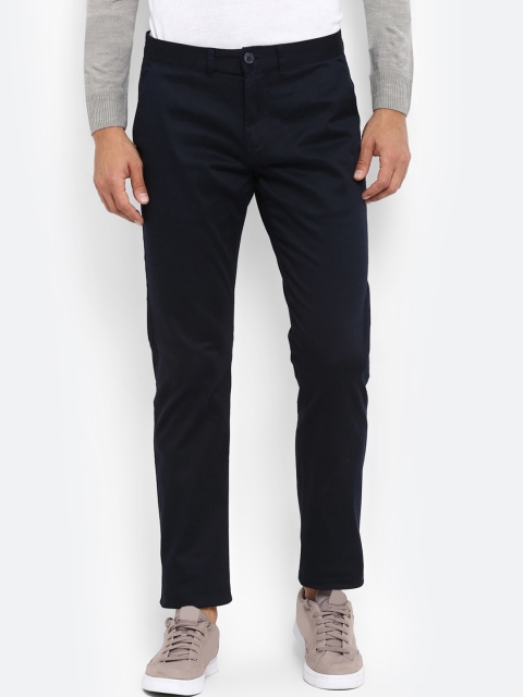 

Red Tape Men Navy Blue Slim Fit Solid Regular Trousers