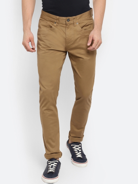 

Red Tape Men Khaki Slim Fit Solid Regular Trousers