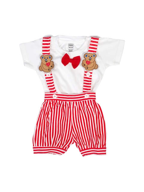 

MeeMee Kids Red & White Dungaree Set