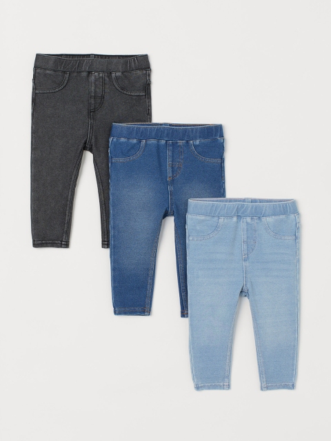 

H&M Womens Pack of 3 Jeggings, Blue