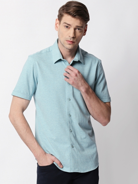 

RARE RABBIT Men Mint Green Solid Tailored Fit Shirt