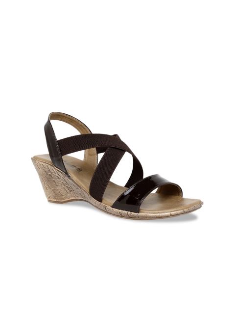 

SOLES Women Brown Solid Wedges