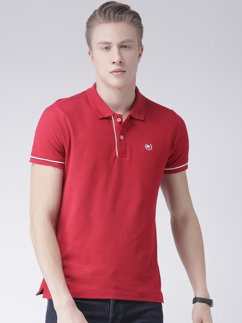 

COBB Men Red Solid Polo Collar T-shirt