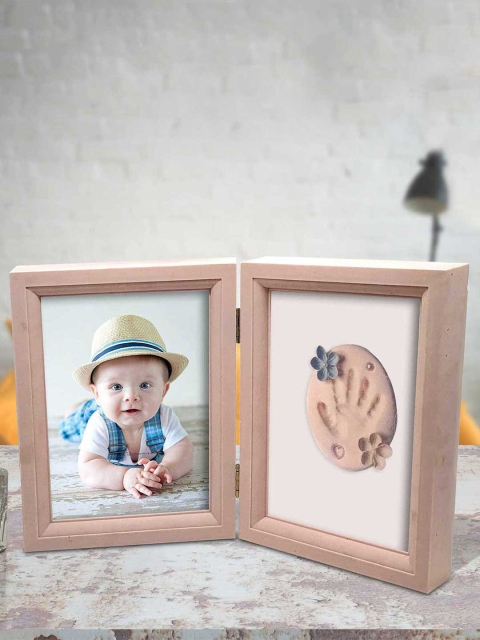 

Art Street Pink Solid Newborn Baby Clay Hand & Foot Print Desk Photo Frame