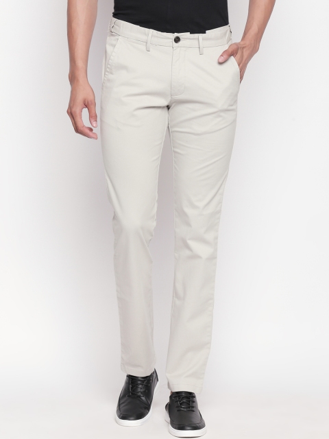 

BYFORD by Pantaloons Men Off-White Regular Fit Solid Regular Trousers