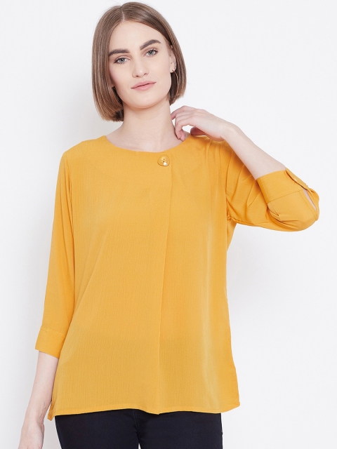 

METTLE Women Mustard Solid Top