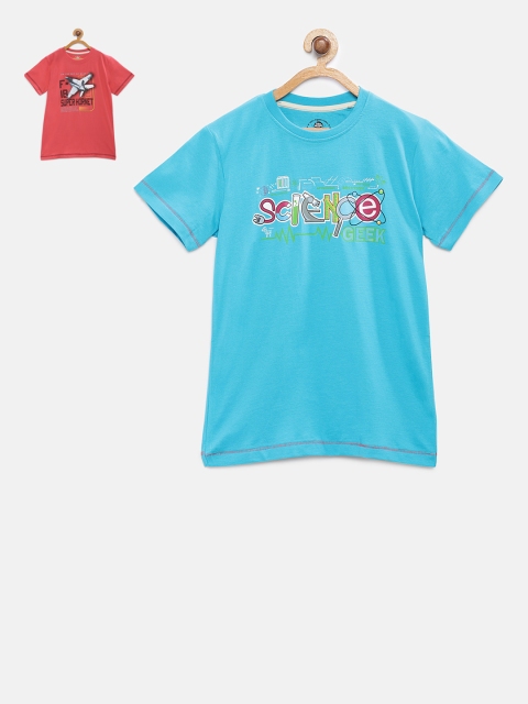 

Cub McPaws Boys Pack of 2 Printed Round Neck T-shirt, Red