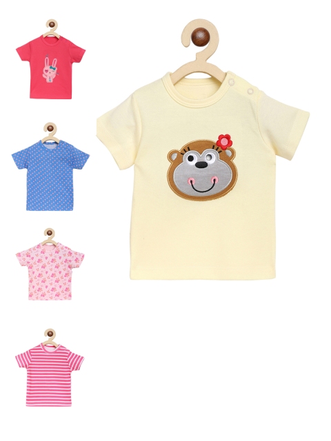 

ZONKO STYLE Unisex Kids Pack of 5 Printed Round Neck Pure Cotton T-shirt, Multi
