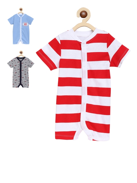

ZONKO STYLE Infant Kids Pack Of 3 Rompers, Blue