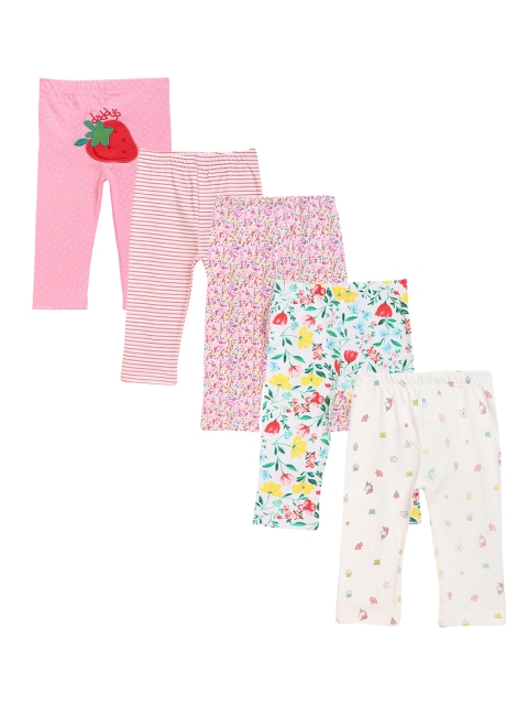 

ZONKO STYLE Infant Kids Pack Of 5 Printed Lounge Pants ZS026-2-3, Pink