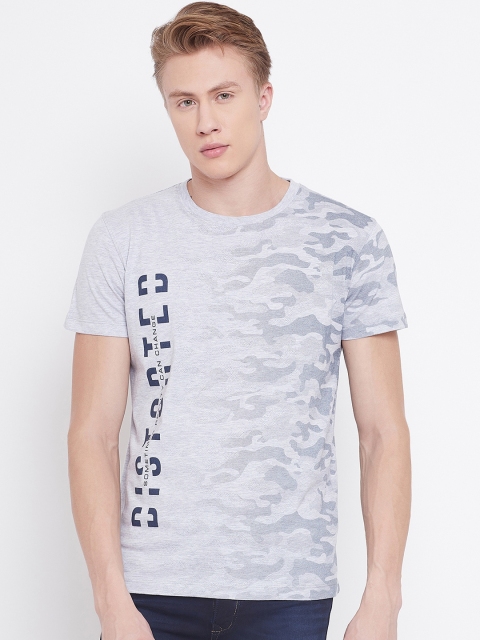 

Octave Men Grey Printed Round Neck T-shirt