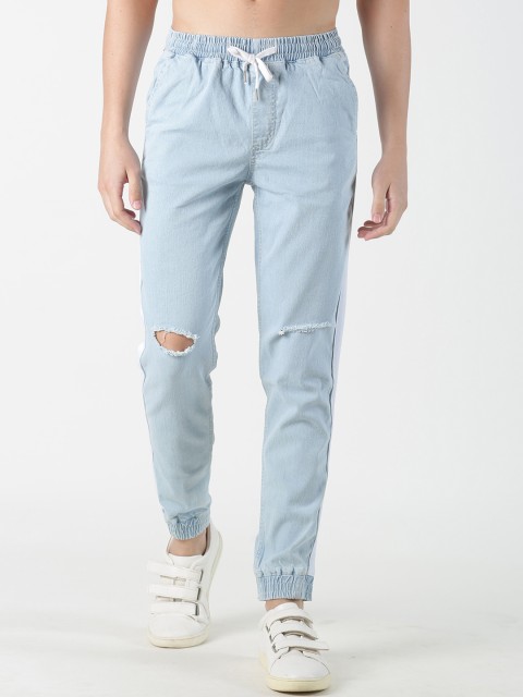 

Blue Saint Men Blue Regular Fit Mid-Rise Slash Knee Jeans