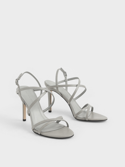 

CHARLES & KEITH Women Grey Solid Sandals