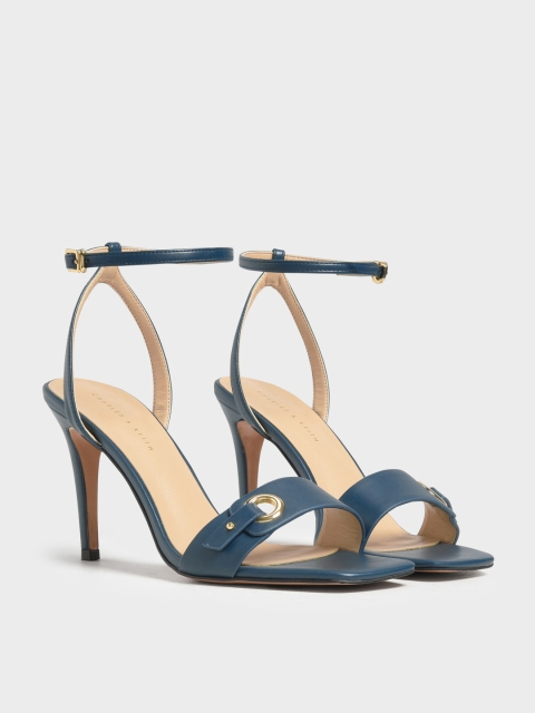 

CHARLES & KEITH Women Teal Blue Solid Sandals