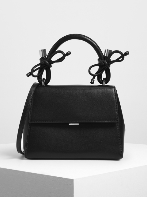 

CHARLES & KEITH Black Solid Handheld Bag